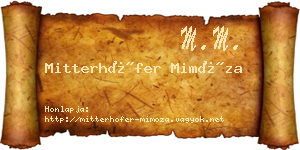 Mitterhöfer Mimóza névjegykártya